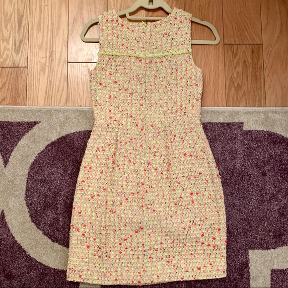 J. Crew Yellow & Pink Tweed Sheath Mini Dress - Picture 4 of 5